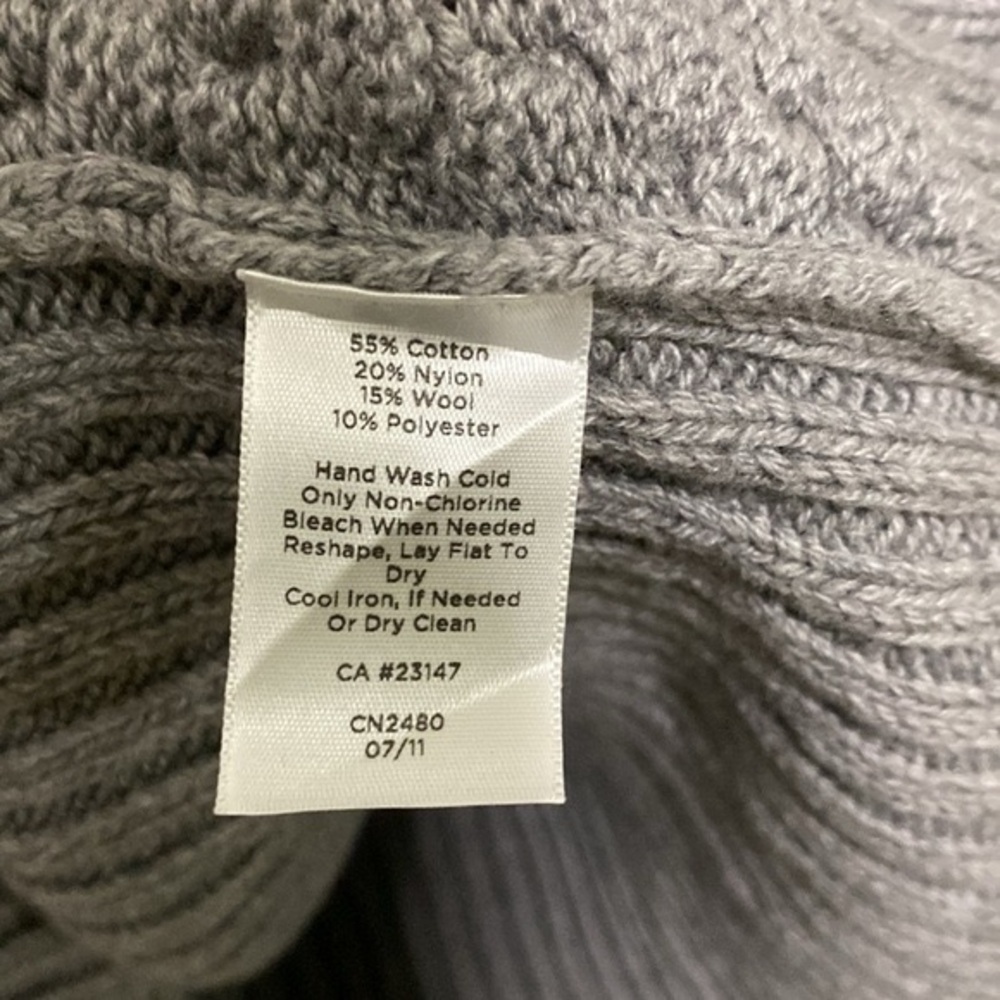 Talbots Sequinned Cable Knit Wool Blend Womens  Grey Turtleneck Sweater Size L - Picture 7 of 7